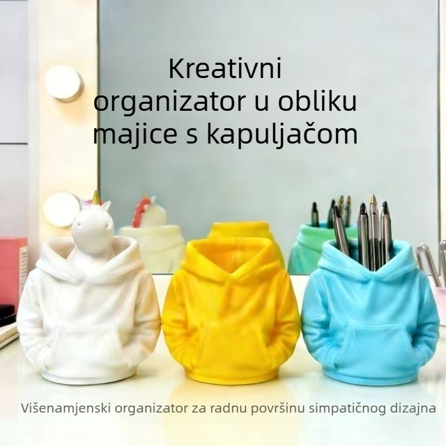Nova 3D-štampana držač olovke u obliku jakne s puhom, minimalistički stolni organizator, kutija za šminku, ukrasni dar za rođendan