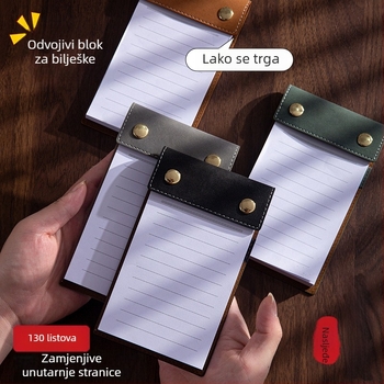 Vintage A6 prenosni debeli bilježnica s odvojivim klipsom, džepni notes s mogućnošću logotipa