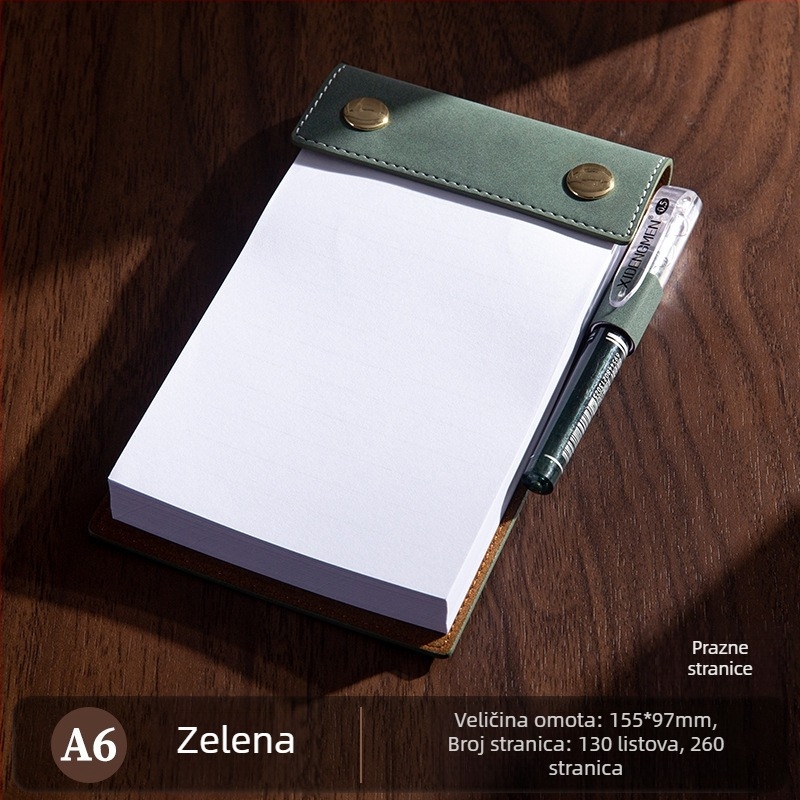 Vintage A6 prenosni debeli bilježnica s odvojivim klipsom, džepni notes s mogućnošću logotipa