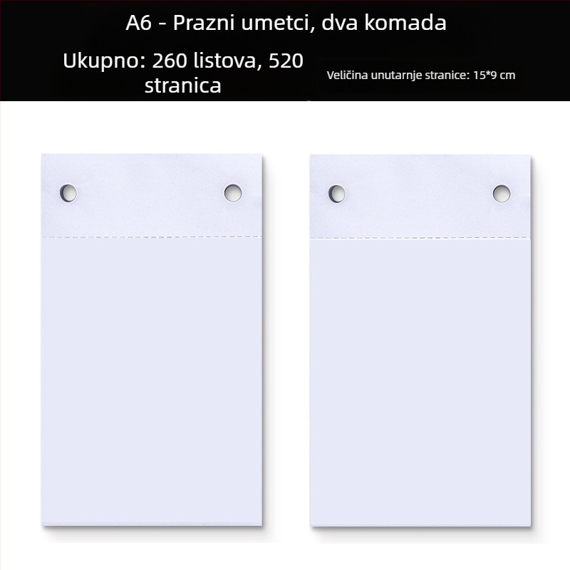 Vintage A6 prenosni debeli bilježnica s odvojivim klipsom, džepni notes s mogućnošću logotipa