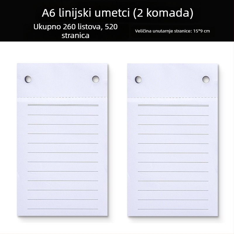 Vintage A6 prenosni debeli bilježnica s odvojivim klipsom, džepni notes s mogućnošću logotipa