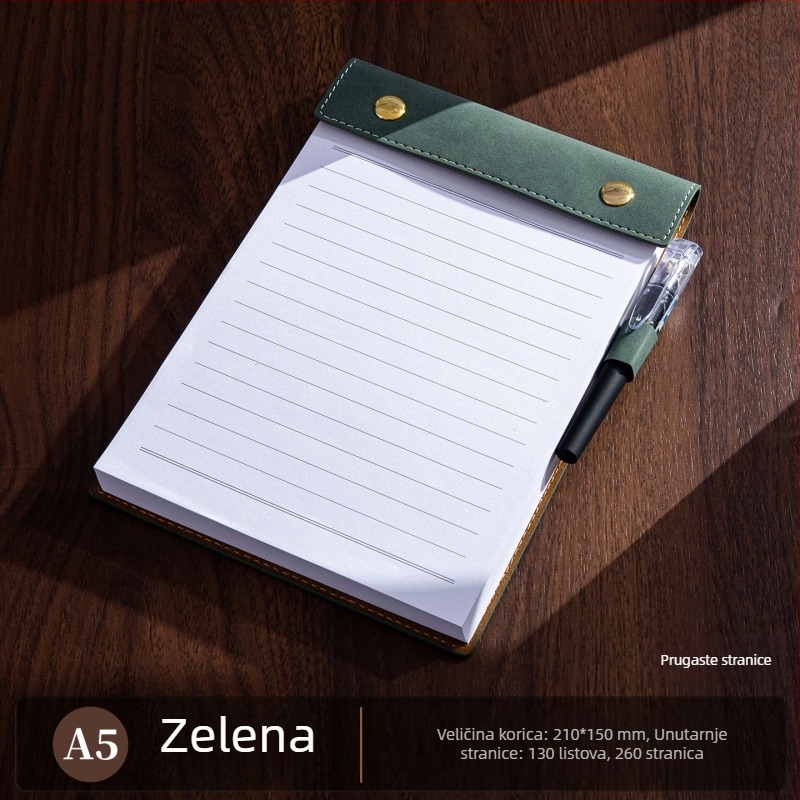 Vintage A6 prenosni debeli bilježnica s odvojivim klipsom, džepni notes s mogućnošću logotipa