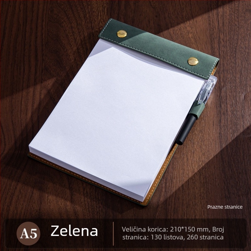 Vintage A6 prenosni debeli bilježnica s odvojivim klipsom, džepni notes s mogućnošću logotipa