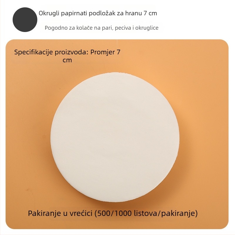 Silikonski papir za parenje, hrane kvalitete, za peciva i slatice, neprijanjajući