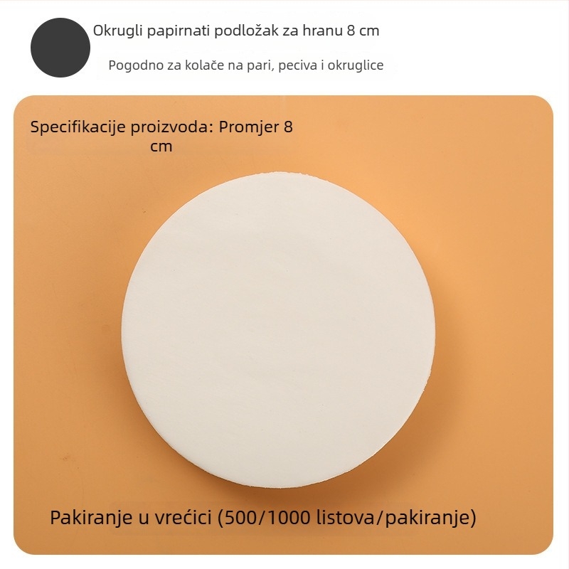Silikonski papir za parenje, hrane kvalitete, za peciva i slatice, neprijanjajući
