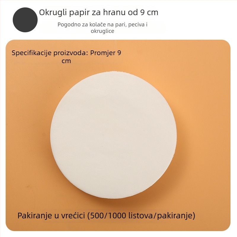 Silikonski papir za parenje, hrane kvalitete, za peciva i slatice, neprijanjajući