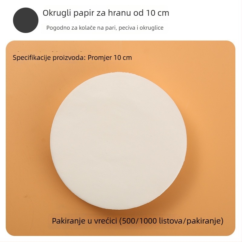 Silikonski papir za parenje, hrane kvalitete, za peciva i slatice, neprijanjajući