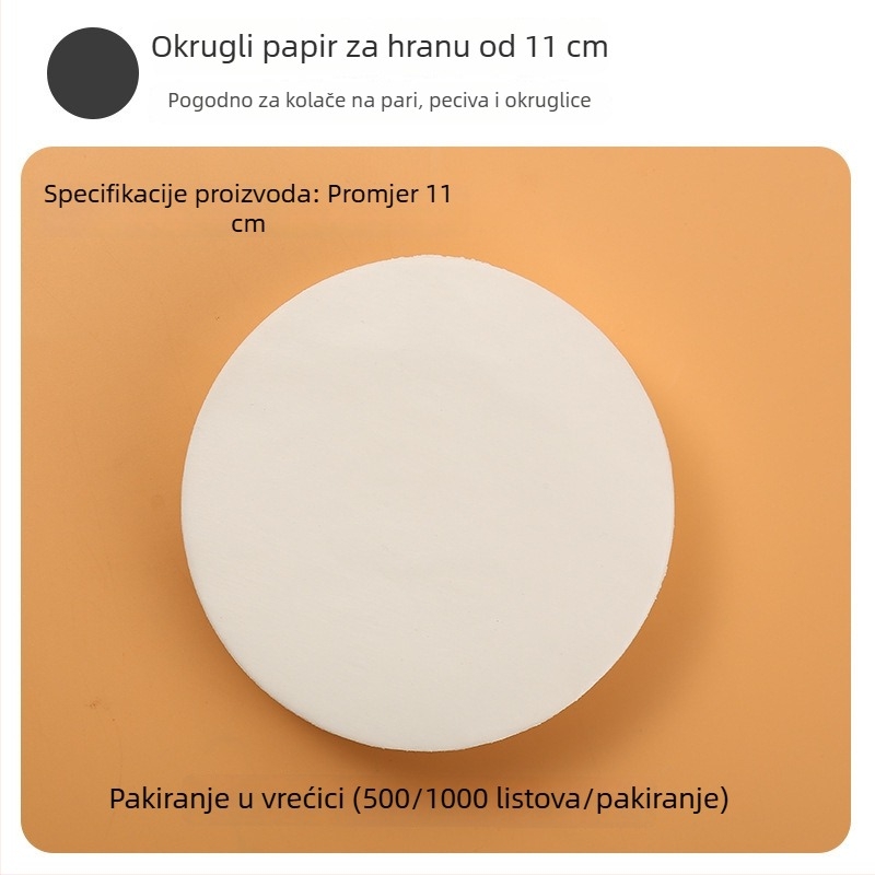 Silikonski papir za parenje, hrane kvalitete, za peciva i slatice, neprijanjajući