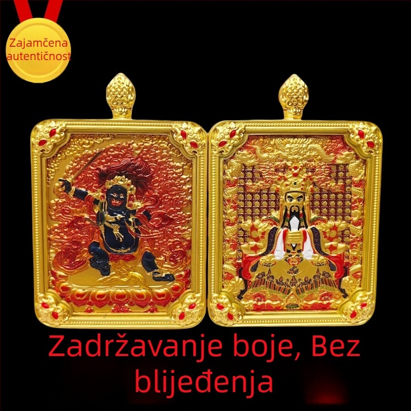 Tibetanski thangka privezak s pet bogova i osam zaštitnika, ručno oslikana ogrlica