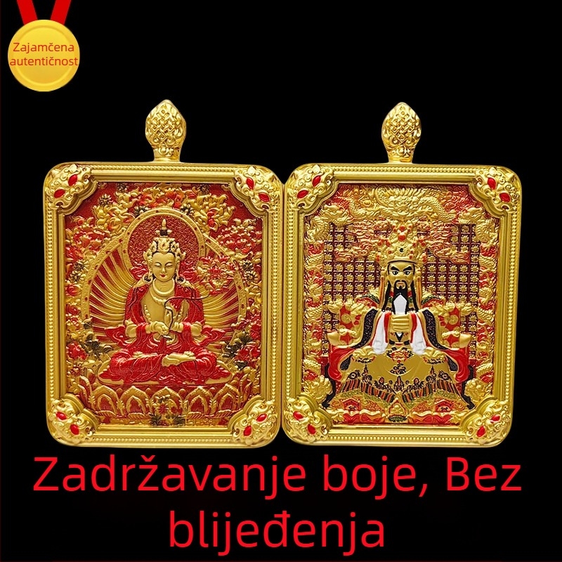 Tibetanski thangka privezak s pet bogova i osam zaštitnika, ručno oslikana ogrlica