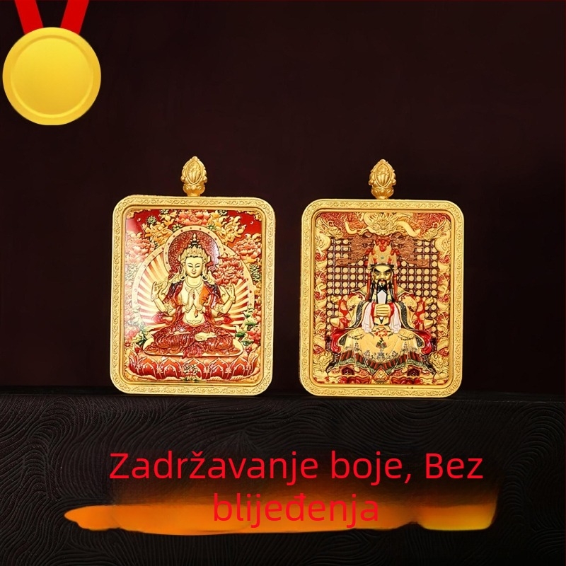 Tibetanski thangka privezak s pet bogova i osam zaštitnika, ručno oslikana ogrlica