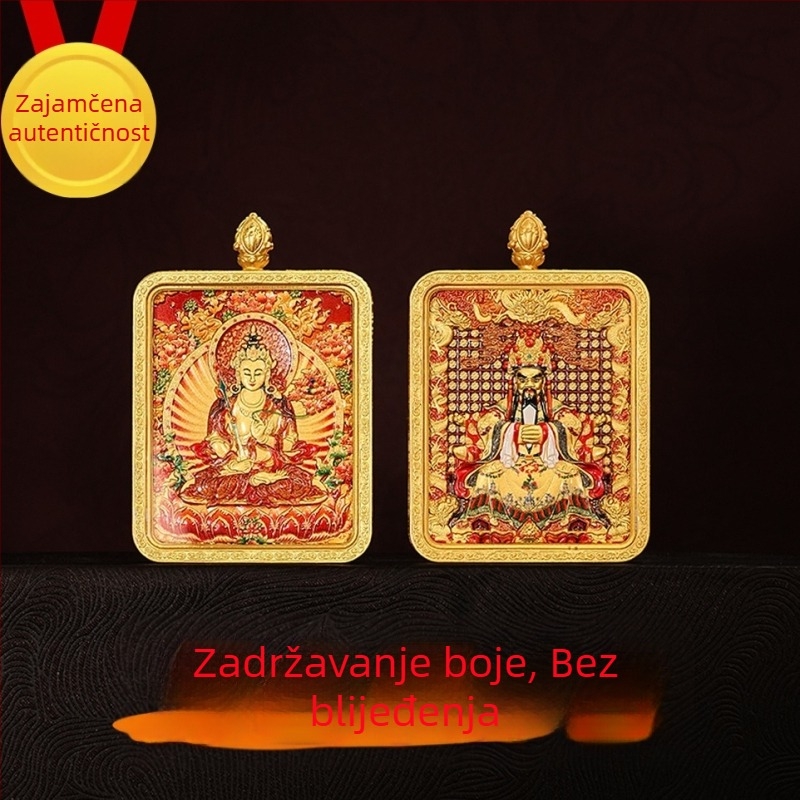 Tibetanski thangka privezak s pet bogova i osam zaštitnika, ručno oslikana ogrlica