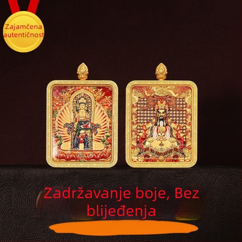 Tibetanski thangka privezak s pet bogova i osam zaštitnika, ručno oslikana ogrlica
