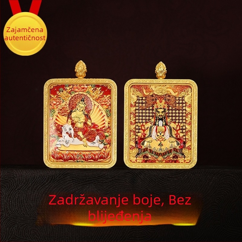 Tibetanski thangka privezak s pet bogova i osam zaštitnika, ručno oslikana ogrlica