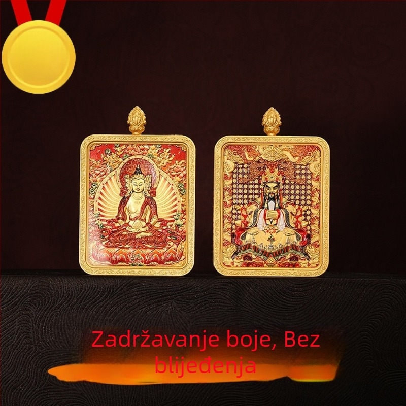 Tibetanski thangka privezak s pet bogova i osam zaštitnika, ručno oslikana ogrlica