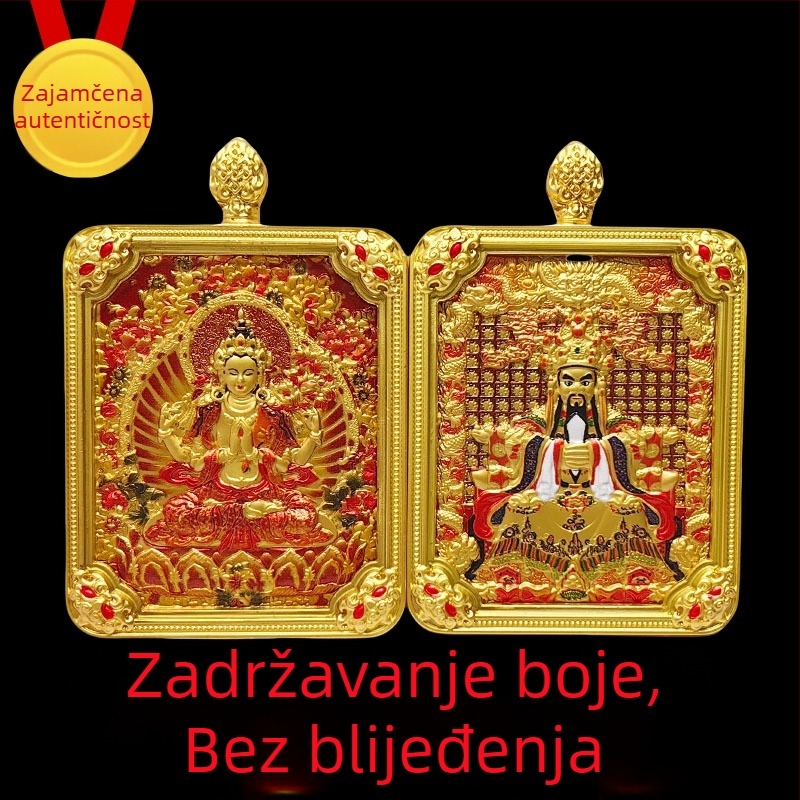 Tibetanski thangka privezak s pet bogova i osam zaštitnika, ručno oslikana ogrlica