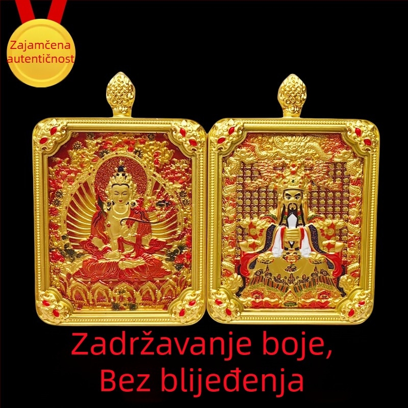 Tibetanski thangka privezak s pet bogova i osam zaštitnika, ručno oslikana ogrlica