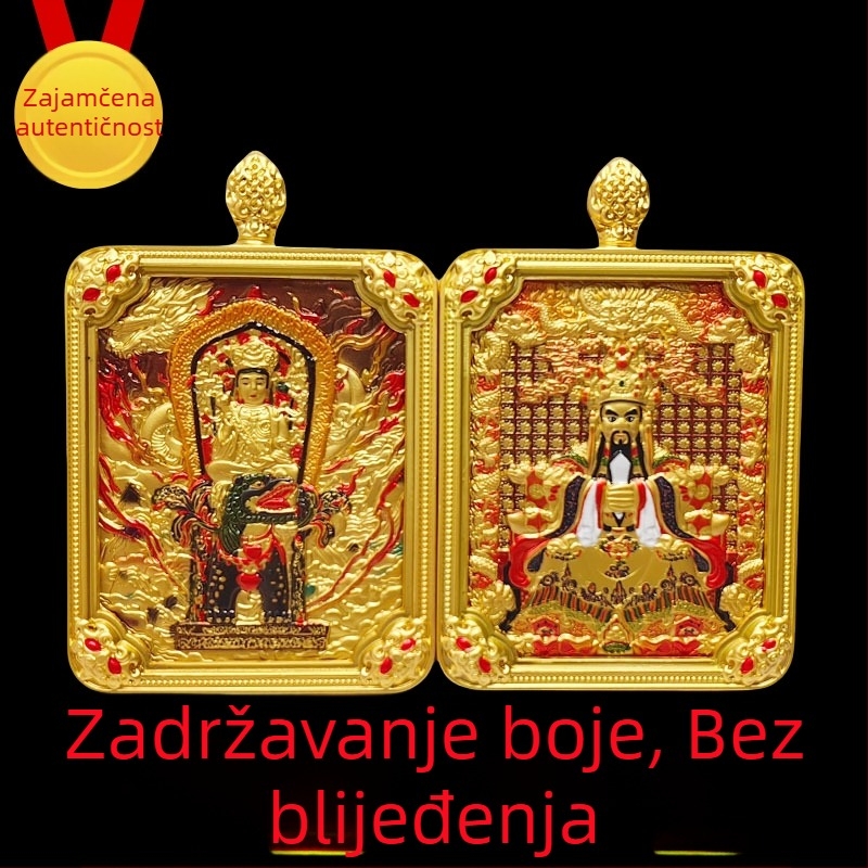 Tibetanski thangka privezak s pet bogova i osam zaštitnika, ručno oslikana ogrlica