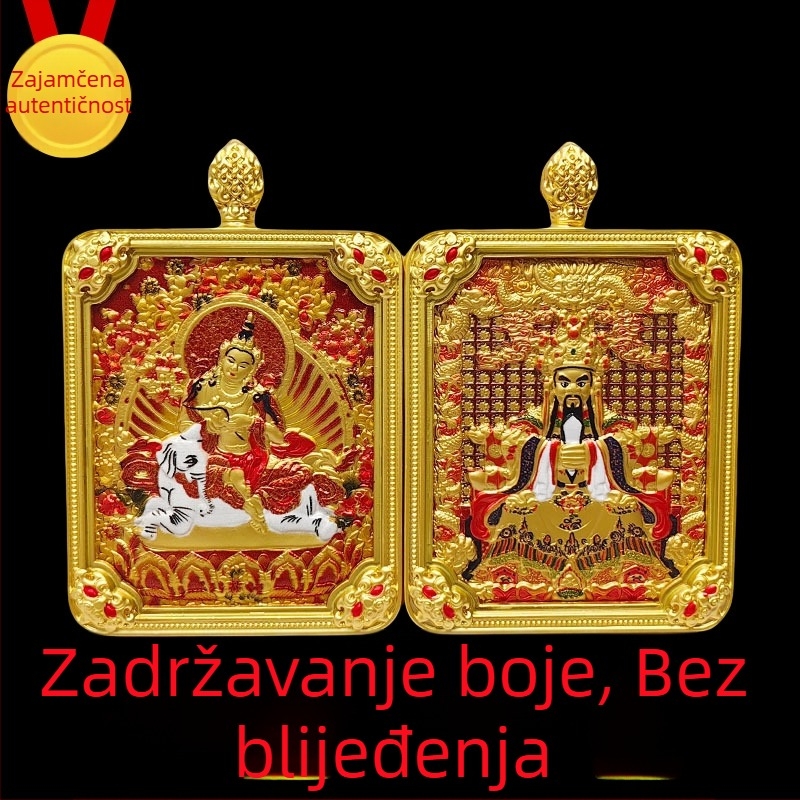 Tibetanski thangka privezak s pet bogova i osam zaštitnika, ručno oslikana ogrlica
