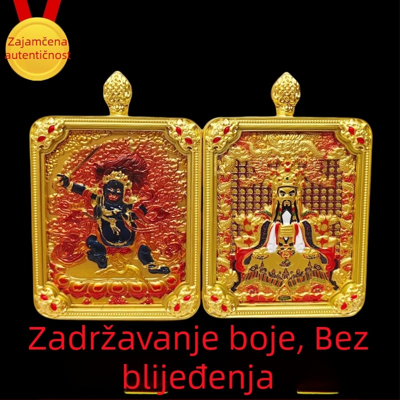 Tibetanski thangka privezak s pet bogova i osam zaštitnika, ručno oslikana ogrlica