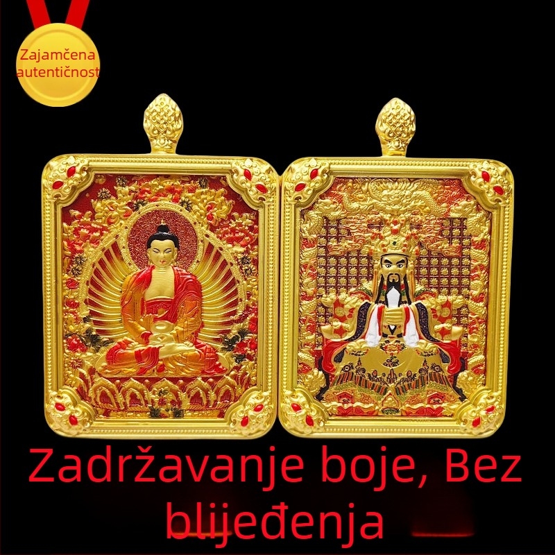 Tibetanski thangka privezak s pet bogova i osam zaštitnika, ručno oslikana ogrlica