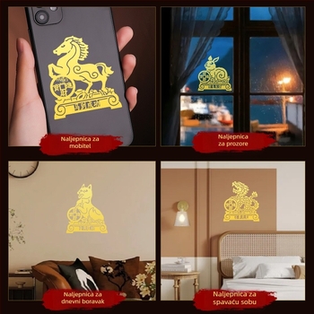 Metalne naljepnice zodijaka — 12 znakova životinja (zmaj, bik, svinja, zmija) za ukras na telefonu