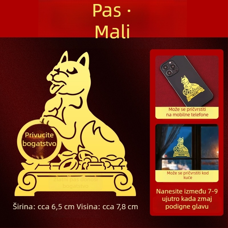 Metalne naljepnice zodijaka — 12 znakova životinja (zmaj, bik, svinja, zmija) za ukras na telefonu