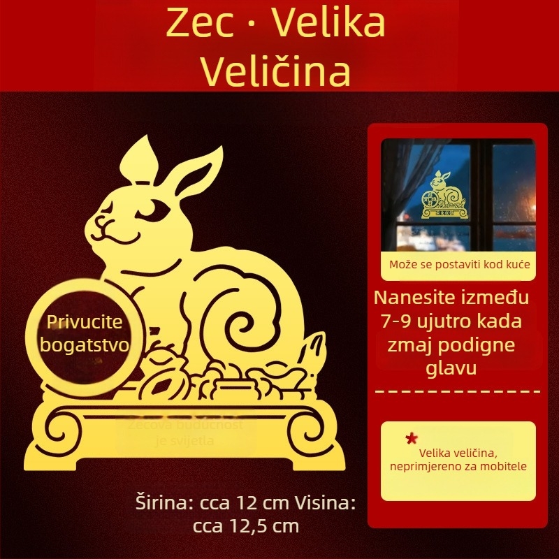 Metalne naljepnice zodijaka — 12 znakova životinja (zmaj, bik, svinja, zmija) za ukras na telefonu