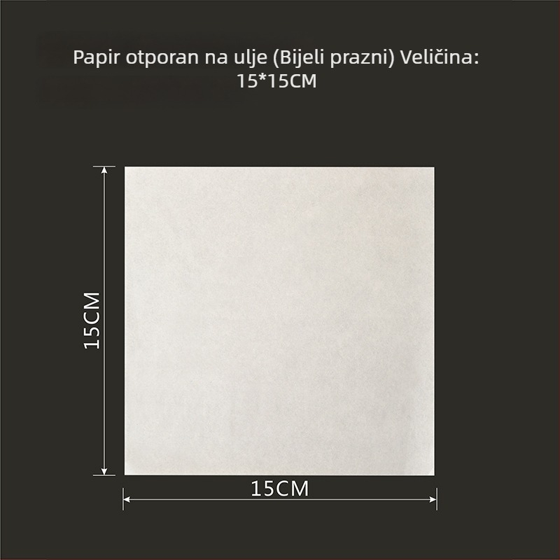 Debeli papir za pečenje s premazom od silikona, papir za prženje koji upija masnoću – pogodan za pomfrit, burgere i kruh