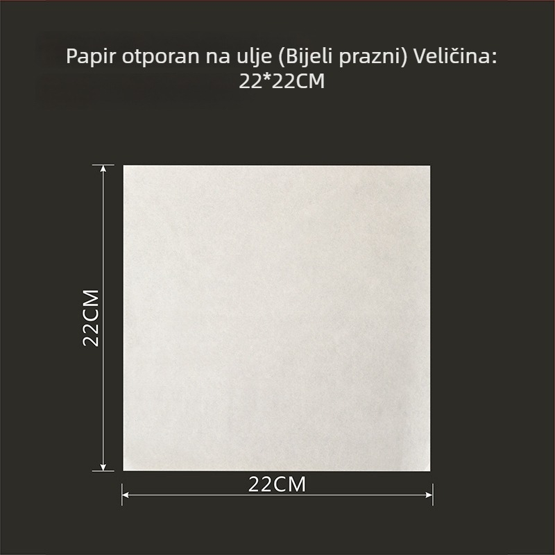 Debeli papir za pečenje s premazom od silikona, papir za prženje koji upija masnoću – pogodan za pomfrit, burgere i kruh