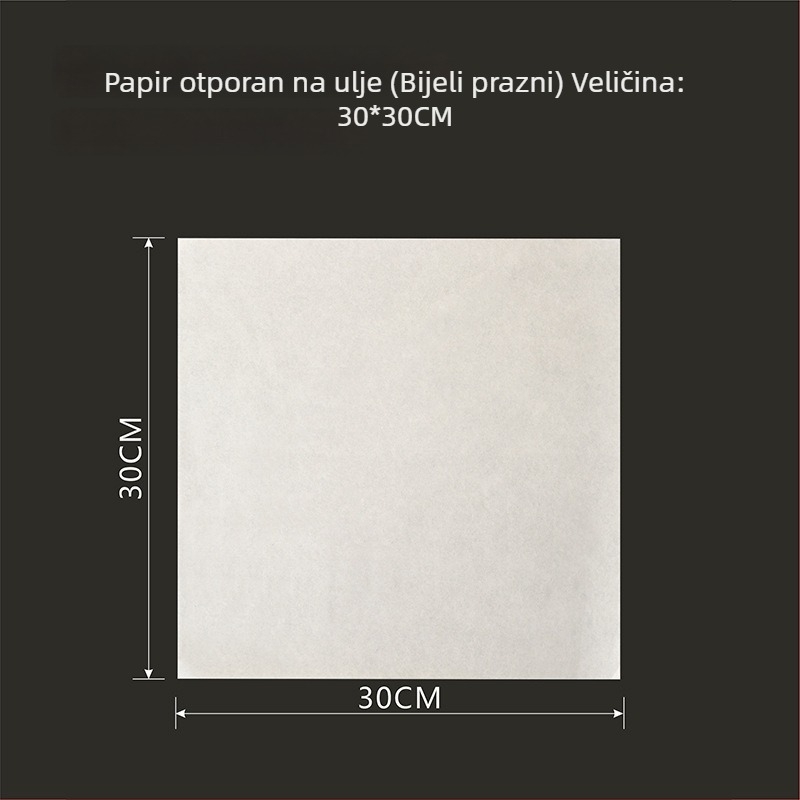 Debeli papir za pečenje s premazom od silikona, papir za prženje koji upija masnoću – pogodan za pomfrit, burgere i kruh