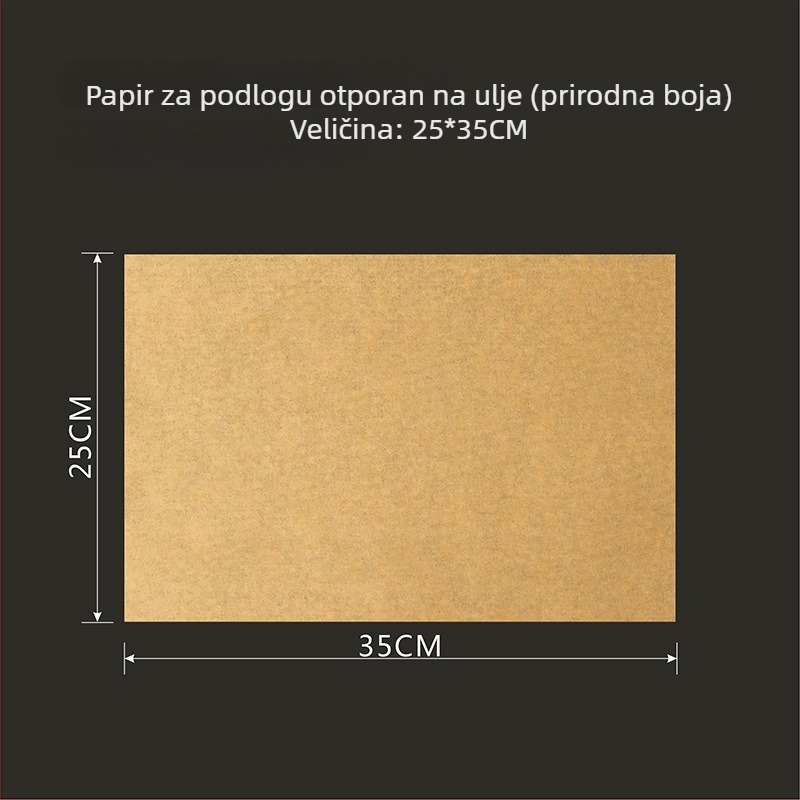 Debeli papir za pečenje s premazom od silikona, papir za prženje koji upija masnoću – pogodan za pomfrit, burgere i kruh