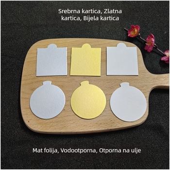 Debljina zlatnog dna za mousse s papirnom podlogom za pečenje, podloga za male kolače i deserte, kružni i kvadrati oblik, 5 cm, set od 4 komada