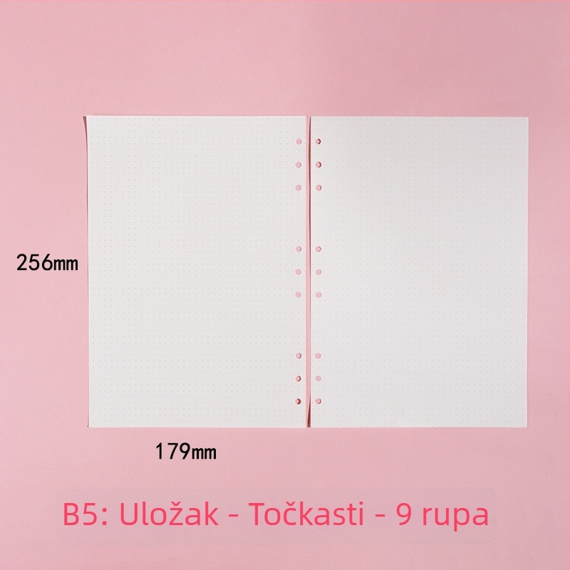 Morning 100 g unutarnji zamjenski listovi za A7 bilježnicu, sa 6 rupa, vodoravnim linijama, točkastom mrežom i praznim kvadratnim mrežama; kompatibilno s rupama 9, 20 i 24.