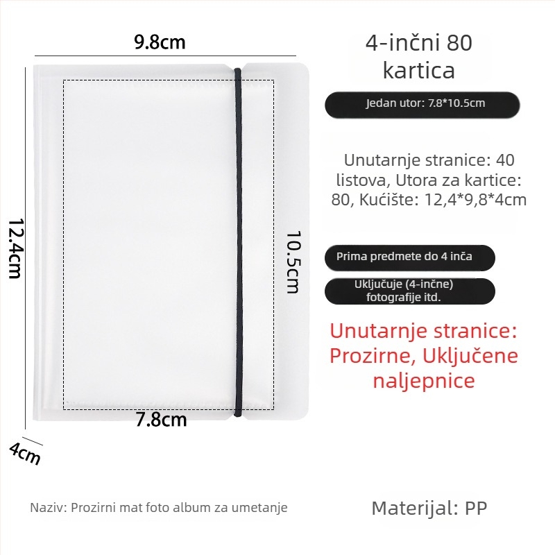 3-inčni fotoalbum s pretincima za fotografije u Polaroid stilu, zbirka fotografija, male kartice i razglednice, skladišni album različitih veličina.
