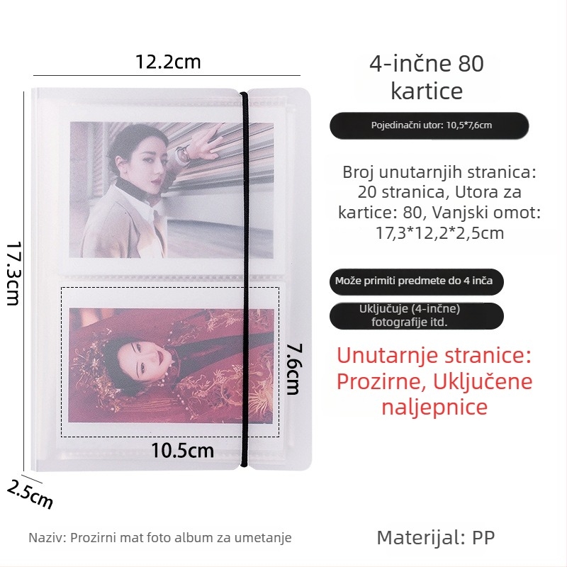 3-inčni fotoalbum s pretincima za fotografije u Polaroid stilu, zbirka fotografija, male kartice i razglednice, skladišni album različitih veličina.
