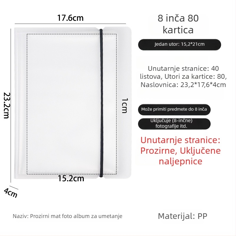 3-inčni fotoalbum s pretincima za fotografije u Polaroid stilu, zbirka fotografija, male kartice i razglednice, skladišni album različitih veličina.