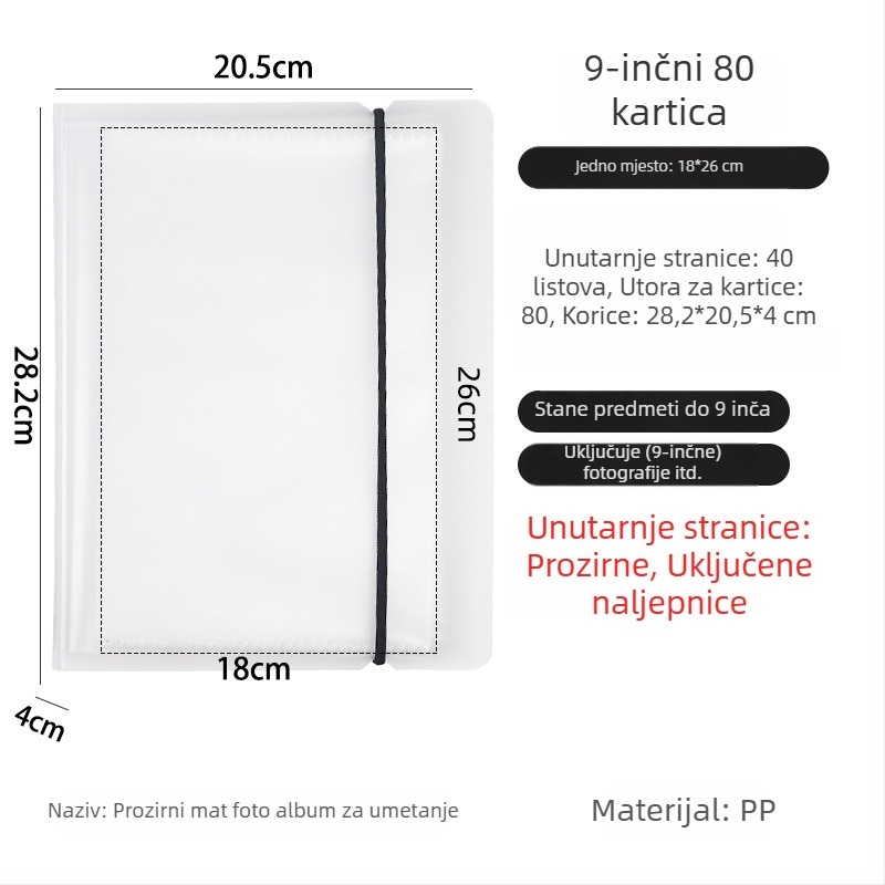 3-inčni fotoalbum s pretincima za fotografije u Polaroid stilu, zbirka fotografija, male kartice i razglednice, skladišni album različitih veličina.