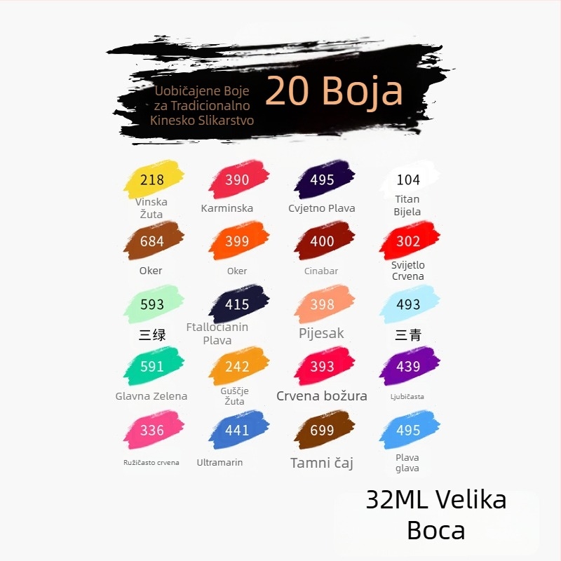 Mali marka 32ml pigment za kinesko slikanje – ink wash, krajina i Gongbi – jedna cijev, velik kapacitet, za početnike