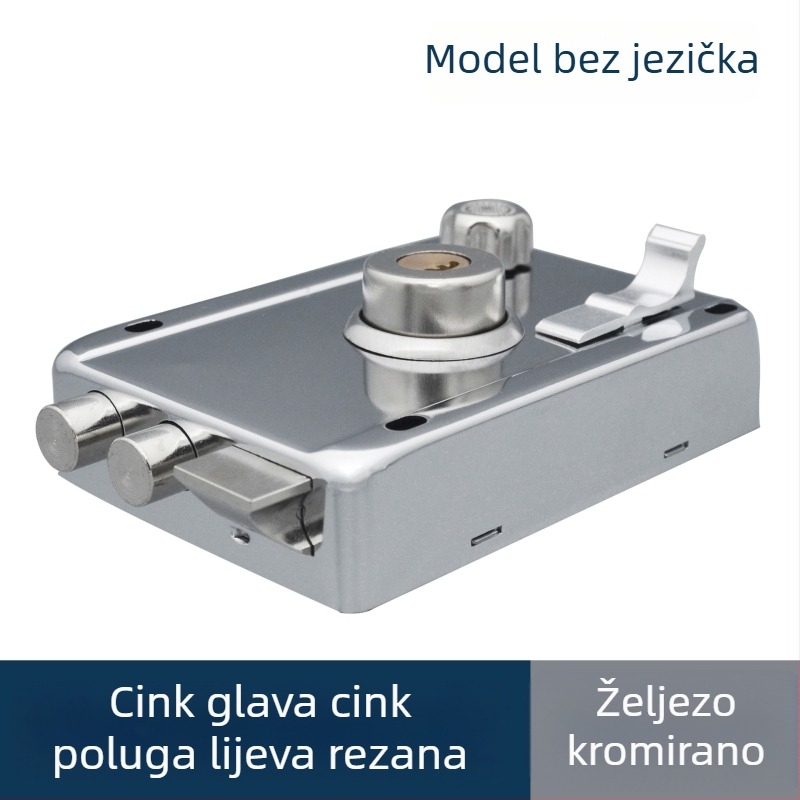 Starinska brava protiv krađe za vanjska vrata, metalna, komplet