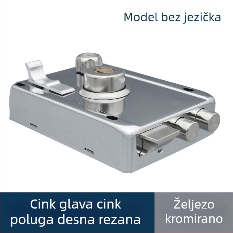Starinska brava protiv krađe za vanjska vrata, metalna, komplet