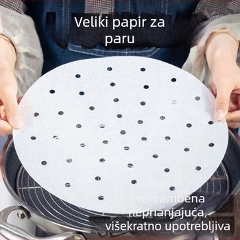 Jednokratni veliki papir za parenje za kućnu upotrebu, silikonski papir za pečenje bez ljepila, pogodan za parenje i pečenje kruha i peciva, kvaliteta hrane