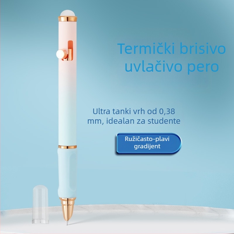 Šarena visokokvalitetna pisaća olovka s klikanjem i izbrisivim toplinski osjetljivim tintom za vježbanje pisanja, preporučena od učitelja
