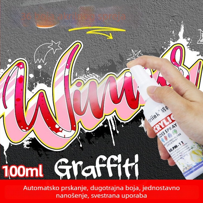 Akrilni sprej na bazi vode za uljnu sliku, pigment u spreju, 100 ml, velika kapaciteta, dječje DIY crtanje, ekološki mastilo