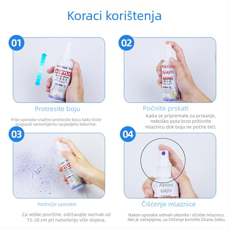 Akrilni sprej na bazi vode za uljnu sliku, pigment u spreju, 100 ml, velika kapaciteta, dječje DIY crtanje, ekološki mastilo