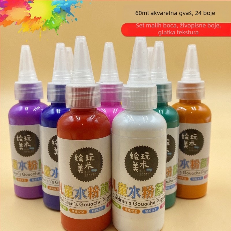 60 ml dječji gouache set za crtanje – perivi, kreativno crtanje prstima, DIY grafiti