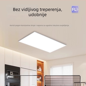 LED ravni panel svjetlo 600×600, puno spektra, aluminijski stropni panel za ured, kuhinju i kupaonicu