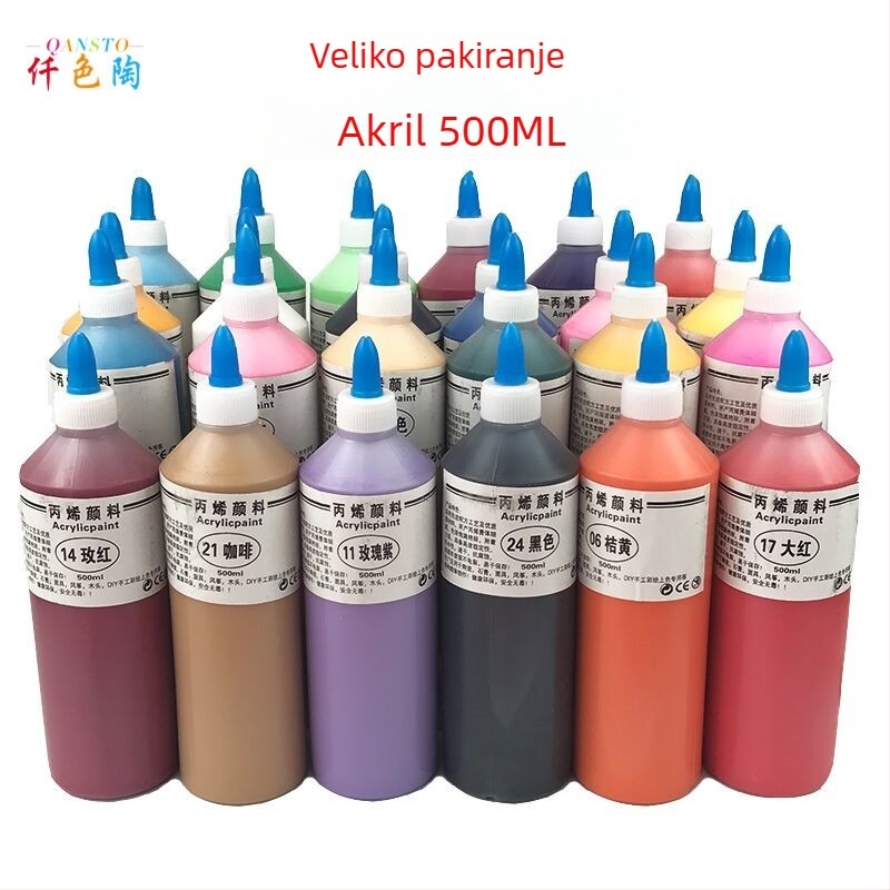 Set 24 akrilnih boja za finger painting i zidnu umjetnost — za početnike