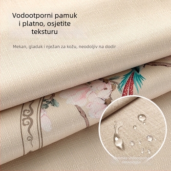 Vodootporni stolni ubrus za čaj i salveta od pamuka i lana, Novi kineski stil, motiv bambusa, stolna zastavica