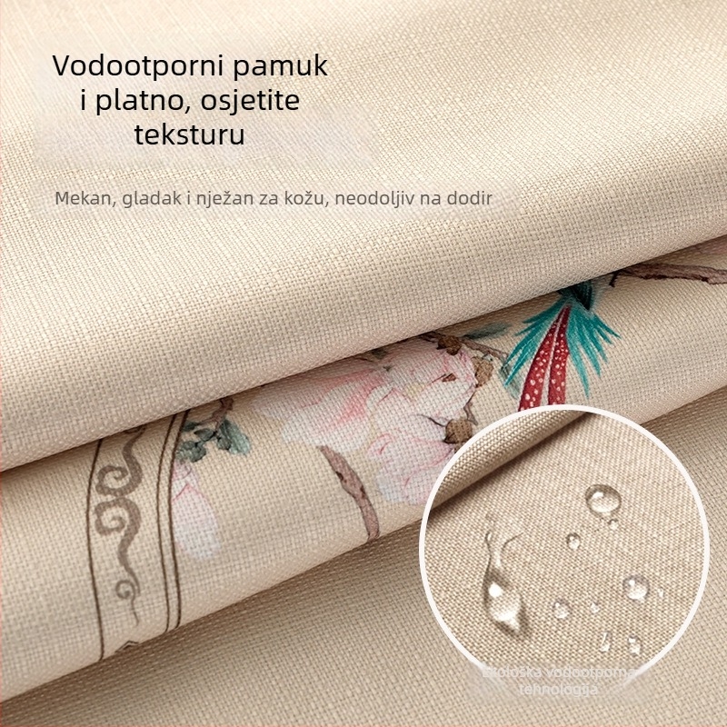 Vodootporni stolni ubrus za čaj i salveta od pamuka i lana, Novi kineski stil, motiv bambusa, stolna zastavica